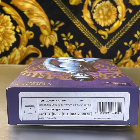 VERSACE UNDERWEAR BOXER STRETCH COTTON MEN’S SIZE LARGE ITALY 5 NEW WITH TAGS. - Picture 6 of 14